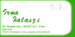 irma halaszi business card